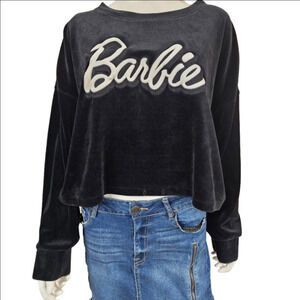 Forever 21 Plus Barbie Velour Long Sleeve Cropped Sweatshirt Size 3X